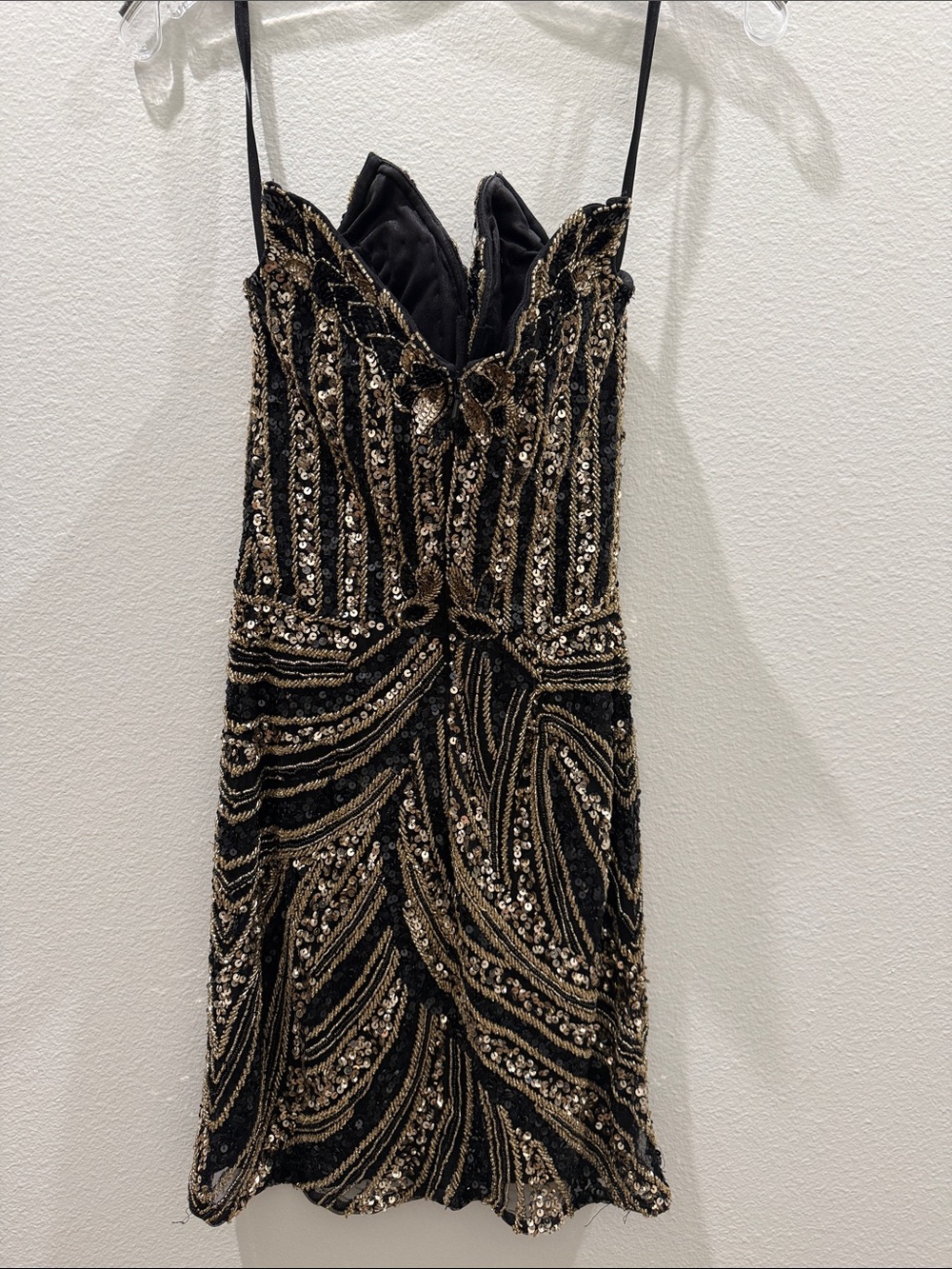 Ashleylauren Black and Gold Sequin Mini Dress - Picture 3 of 7